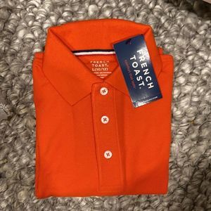 French Toast orange shirt sleeve polo Shirt NWT